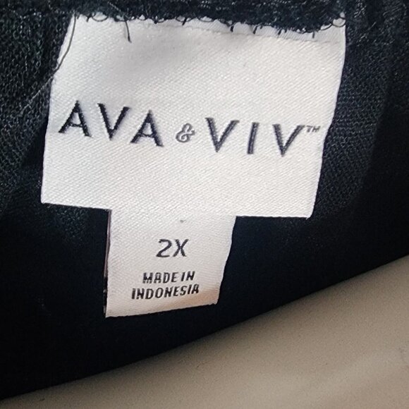 NWT AVA & VIV Solid All Black Sleeveless Twist Front Dress Womens Plus Size 2X - Picture 5 of 8